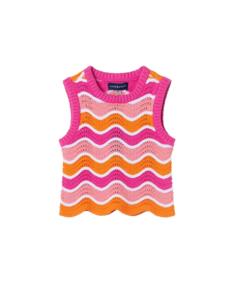 Andy & Evan Toddler Girls Toddler/Child Crochet Scallop Top & Shorts Set