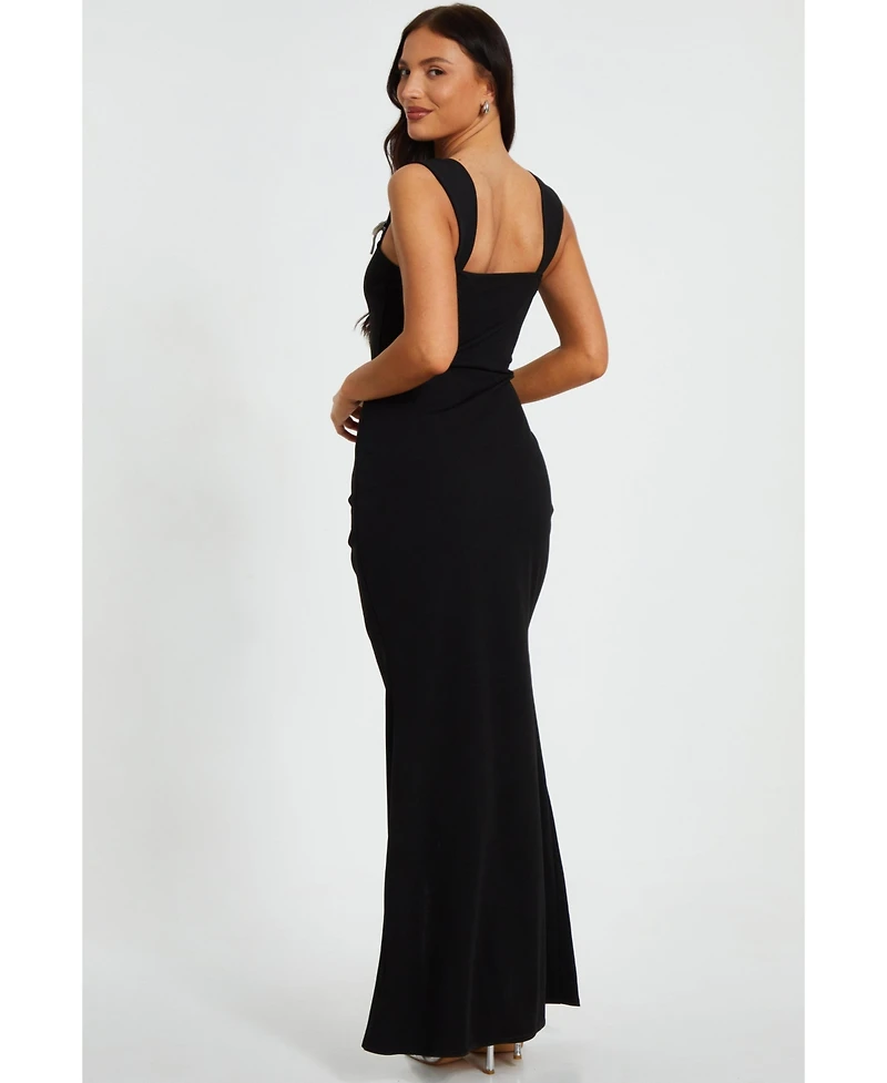 Quiz Women's Corset Detail Wrap Maxi Dress