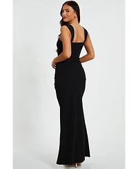 Quiz Women's Corset Detail Wrap Maxi Dress