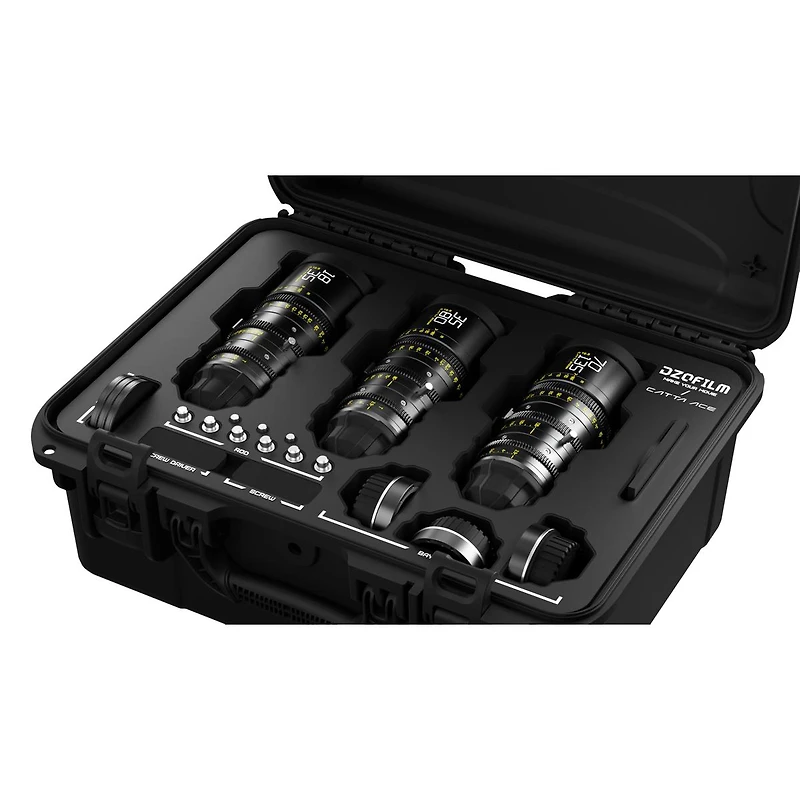 Dzofilm Catta Ace Cine 3-Lens Bundle with 18-35mm, 35-80mm, 70-135mm T2.9 Lens for Pl Mount and Canon Ef, Black