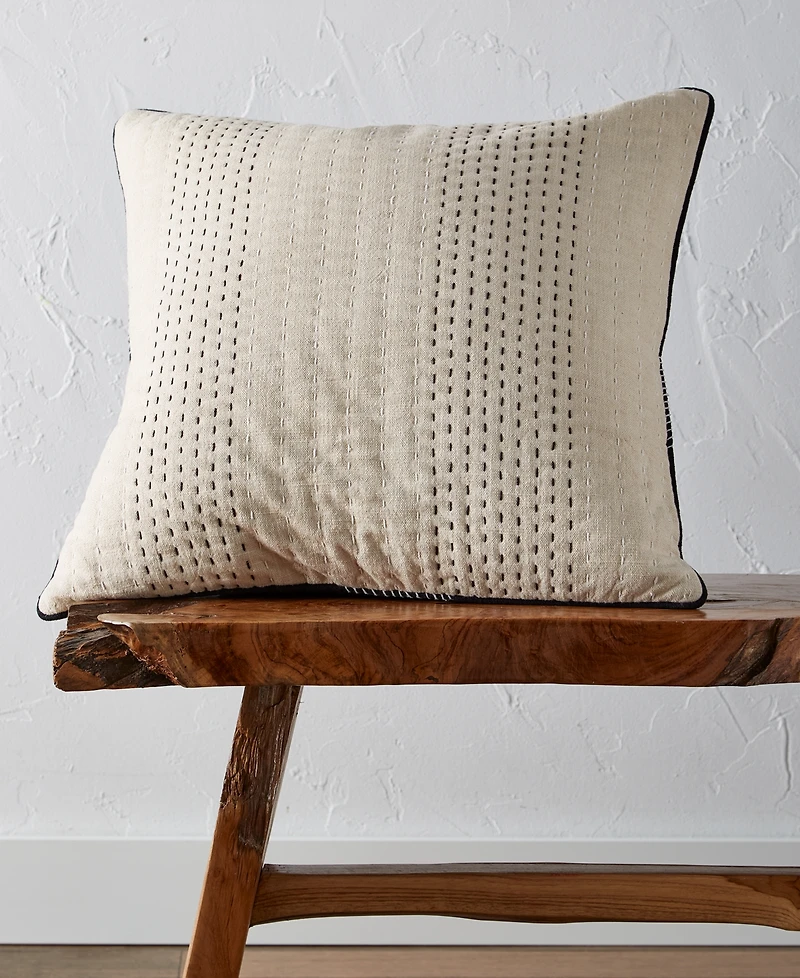 Oake Pick Stitch Decorative Pillow, 22" x 22", Exclusively at Macy's