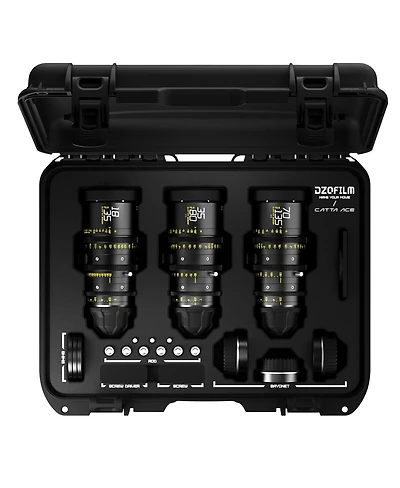 Dzofilm Catta Ace Cine 3-Lens Bundle with 18-35mm, 35-80mm, 70-135mm T2.9 Lens for Pl Mount and Canon Ef, Black