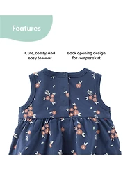 The Peanutshell Baby Girls Rompers - 2 Pack, Navy Floral