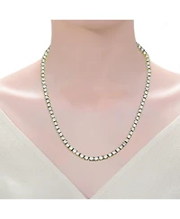 White Gold Plated And 14k Cubic Zirconia 3MM Tennis Necklace