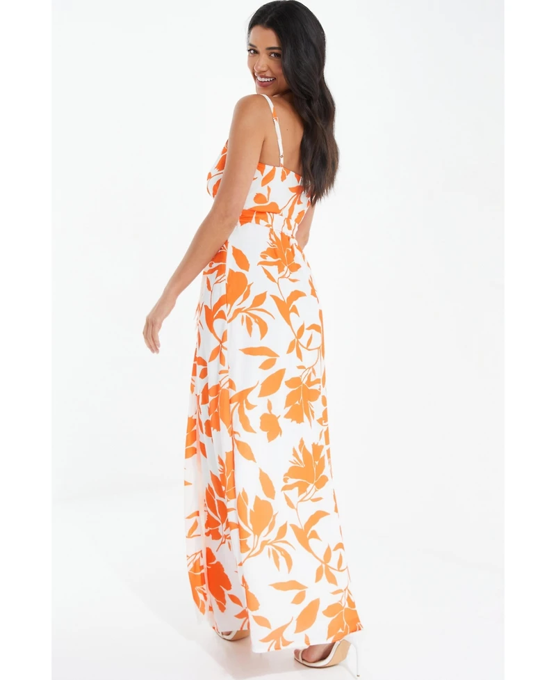 Quiz Women's Crepe Maxi Dress with Slit