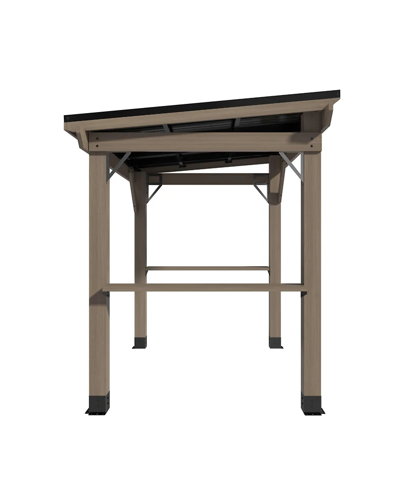 Mondawe 8 Ft. W x 6 Ft. D Solid Cedar Wood Grill Gazebo with Two Side Wooden Holder