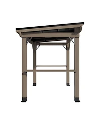 Mondawe 8 Ft. W x 6 Ft. D Solid Cedar Wood Grill Gazebo with Two Side Wooden Holder