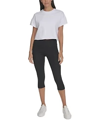 Calvin Klein Performance Women's French Terry 2-Tone Logo Crop T-Shirt