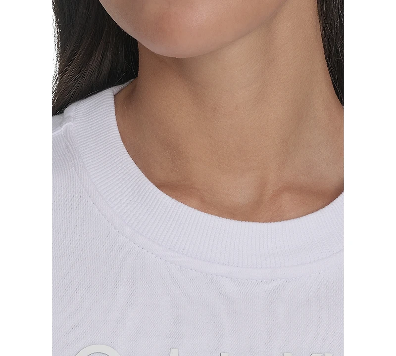 Calvin Klein Performance Women's French Terry 2-Tone Logo Crop T-Shirt
