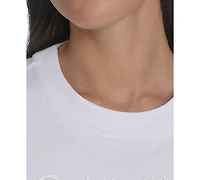 Calvin Klein Performance Women's French Terry 2-Tone Logo Crop T-Shirt
