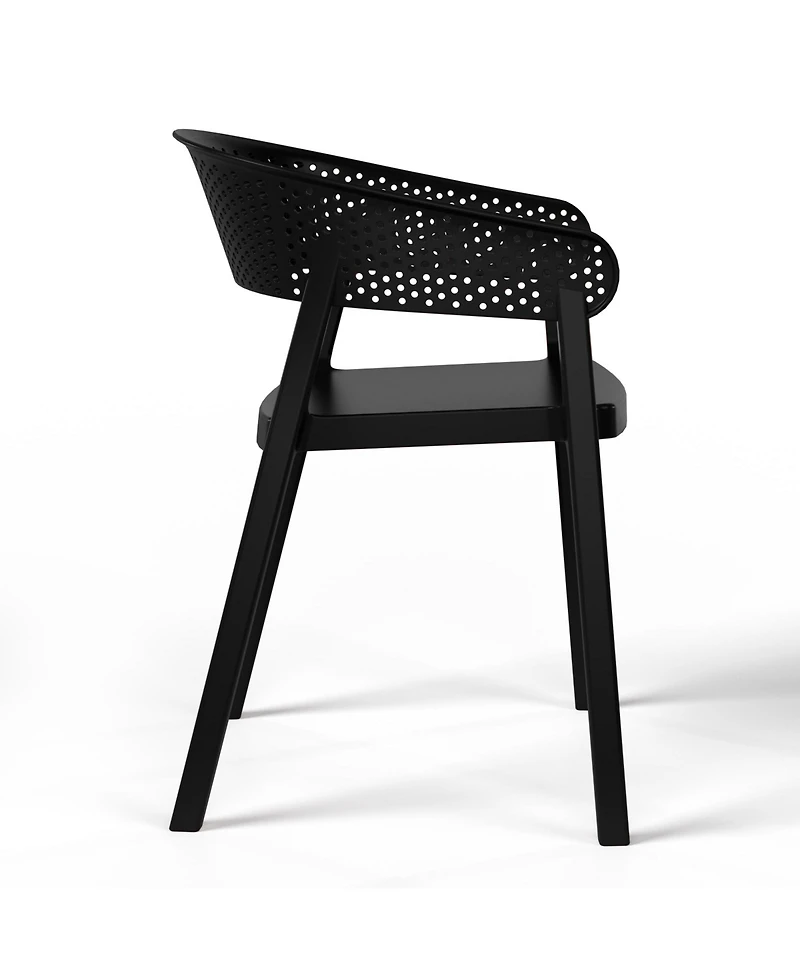 5-Piece Outdoor Resin Square Patio Dining Table Set with Stackable Chairs