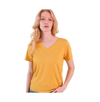 Poplinen Women's Louise Cotton + Tencel V-neck Tee