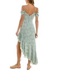 City Studios Juniors' Textured Draped High-Low Dress