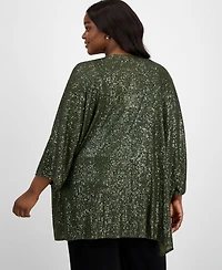 Anne Klein Plus Sequinned 3/4-Sleeve Jacket