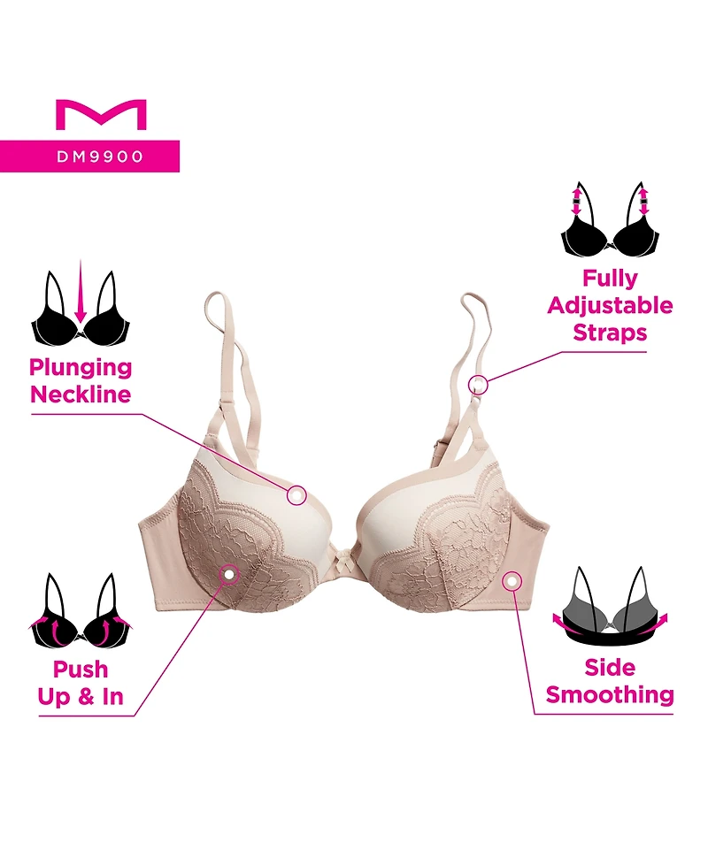 Maidenform Love the Lift Rose Gold Lace Push Up Bra DM9900