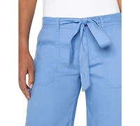 Liverpool Los Angeles Women's Belted Cropped Wide-Leg Pants