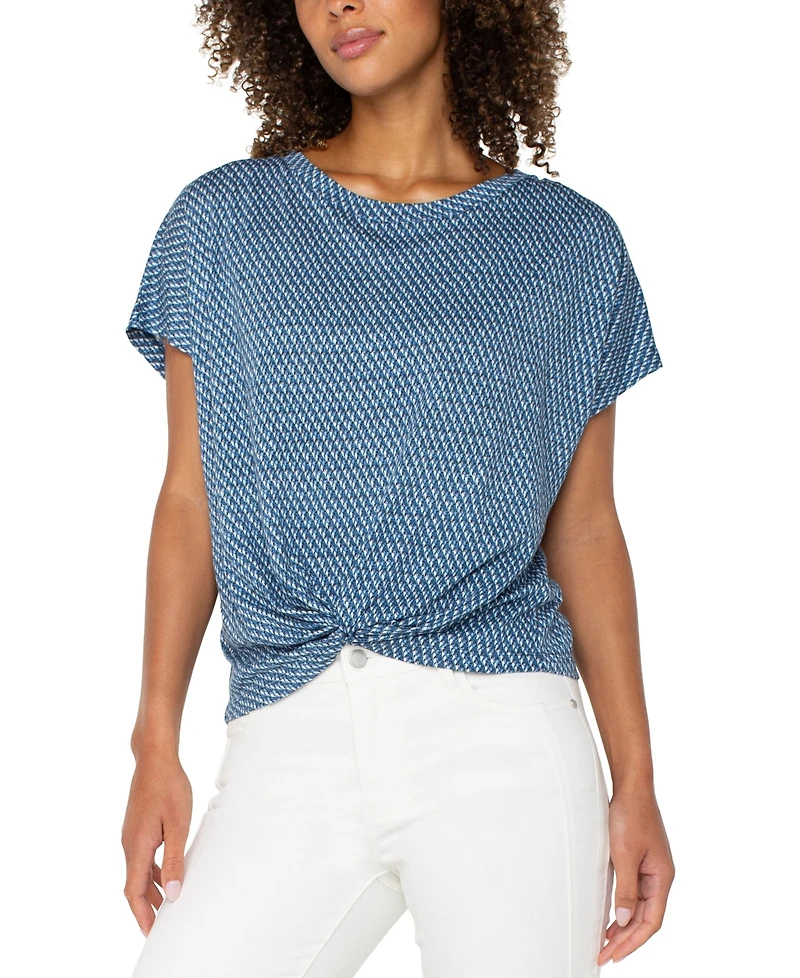 Liverpool Los Angeles Women's Twist-Front Crewneck Top