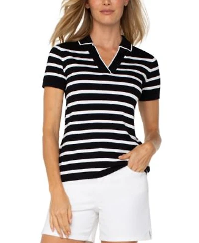 Liverpool Los Angeles Womens Short Sleeve Striped Sweater Xs 3x