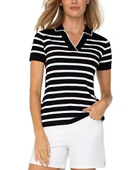 Liverpool Los Angeles Womens Short Sleeve Striped Sweater Xs 3x