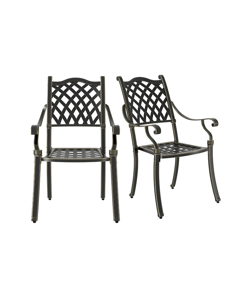 Mondawe Outdoor Cast Aluminum Dining Armchair