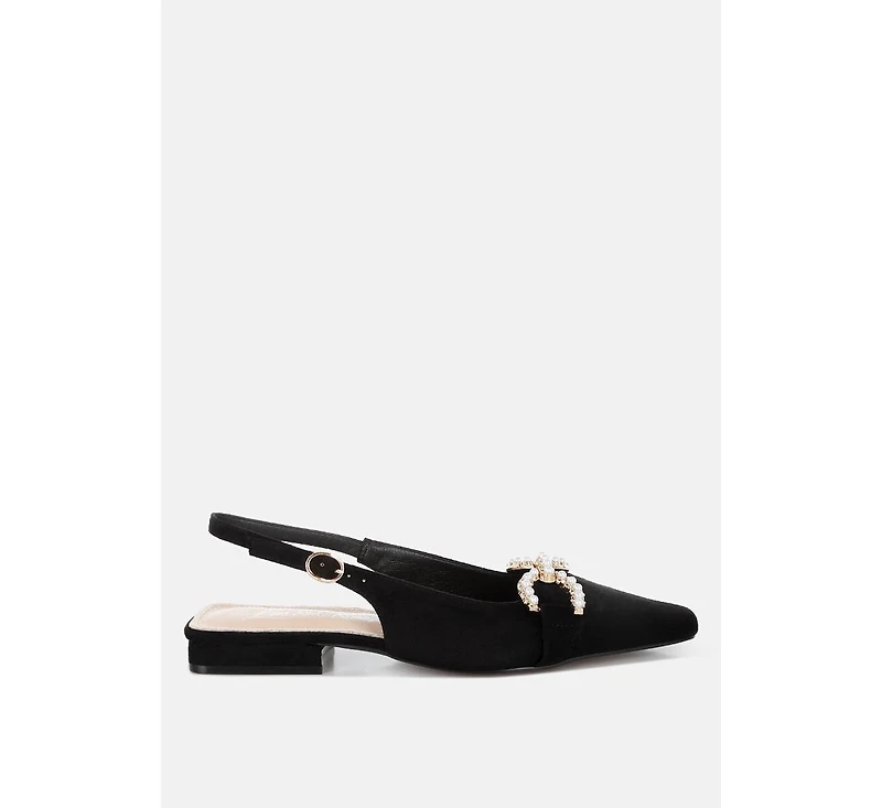 Salova Pearl-Studded Horsebit Flats