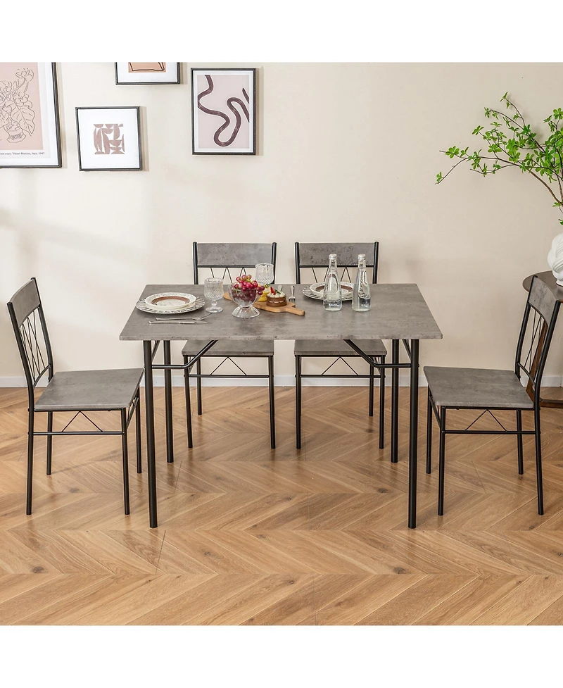 5-Piece Dining Table Set for 4 with Kitchen and Chairs