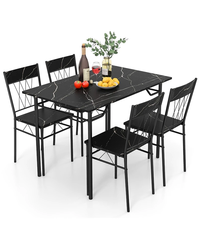 5-Piece Dining Table Set for 4 with Kitchen and Chairs