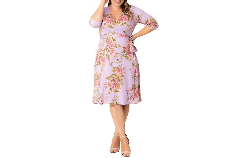 Kiyonna Plus Signature Print Wrap Dress