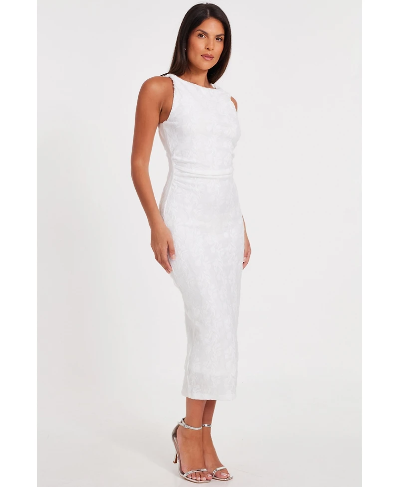 Quiz Women's Jaquard Maxi Dress With Twist Strap