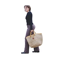 Earth Stripes Handmade Sisal Market Tote Bag