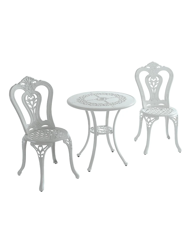 Patio Bistro Set of 3 Bistro Table and Chairs Outdoor Bistro Set Patio Table Patio Dining Chairs Outdoor Dining Table and Chairs, Bronze