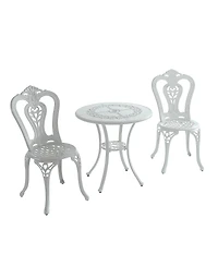 Patio Bistro Set of 3 Bistro Table and Chairs Outdoor Bistro Set Patio Table Patio Dining Chairs Outdoor Dining Table and Chairs, Bronze