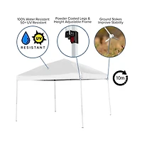 Outdoor Event/Tailgate Tent Set With Pop Up Event Canopy And Carry Bag And Bi-Fold Table With Carrying Handle