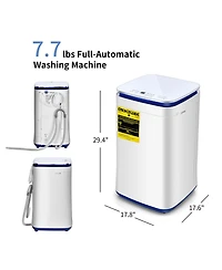 7.7 lbs Compact Full Automatic Washing Machine with Heating Function Pump