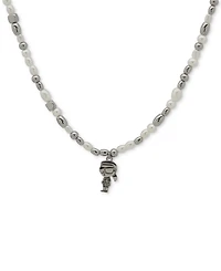 Karl Lagerfeld Paris Imitation Pearl & Beaded Karl Charm Pendant Necklace, 16" + 3" extender