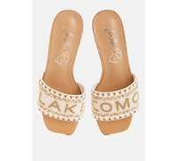 Vacay Babe Lake Como Beaded Slip-On Heels
