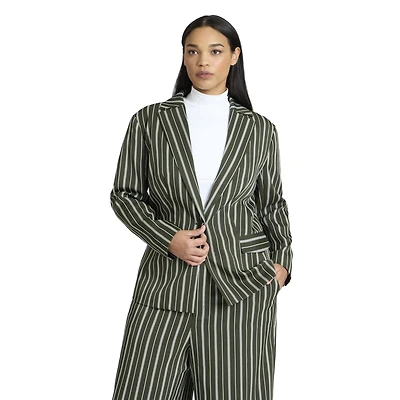Eloquii Women's Fitted Striped Blazer