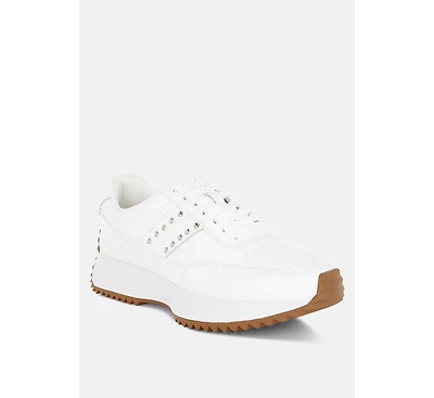 Athion Studded Real Leather Sneakers Women