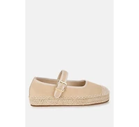 Bolean Soft Suede Leather Mary Jane Espadrilles