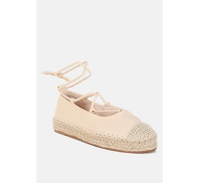 Alaya Woven Toe Lace-Up Espadrilles