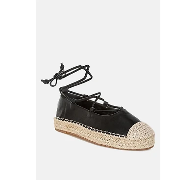 Alaya Woven Toe Lace-Up Espadrilles
