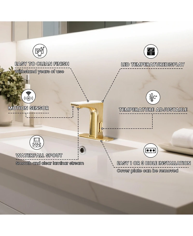 Mondawe Touchless Bathroom Faucet