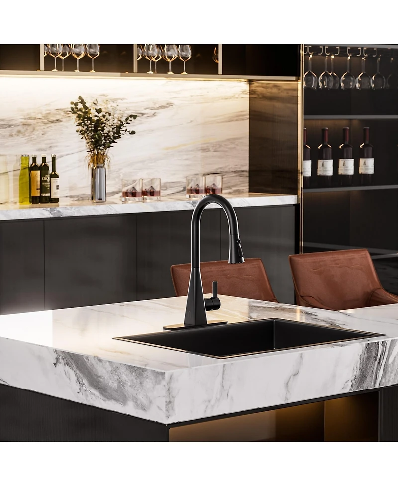 Mondawe Touchelss Pull-Down Kitchen Faucet With Sprayer