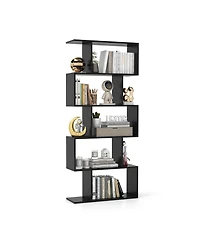 5-Tier Bookshelf with Anti-Toppling Device for Living Room Home Office