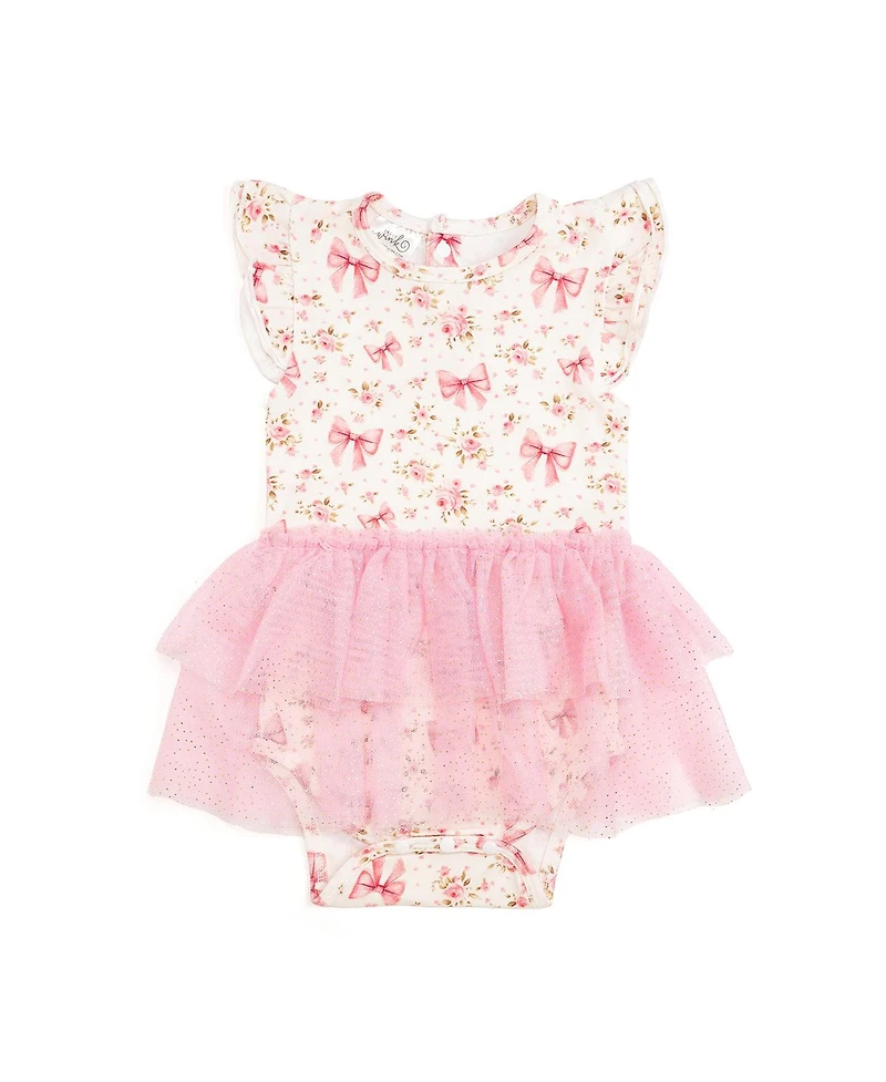 Sweet Wink Baby Girls Ditsy Floral Short Sleeve Tutu Bodysuit