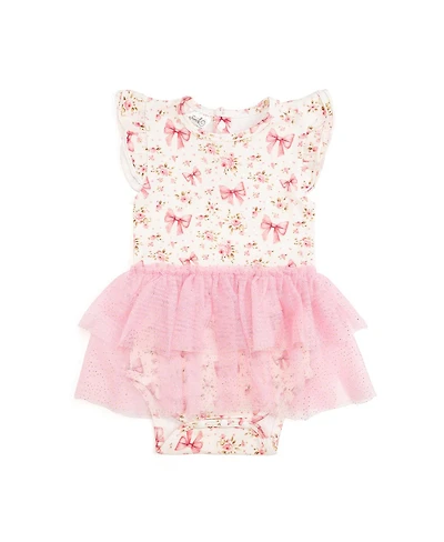Sweet Wink Baby Girls Ditsy Floral Short Sleeve Tutu Bodysuit