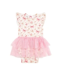 Sweet Wink Baby Girls Ditsy Floral Short Sleeve Tutu Bodysuit