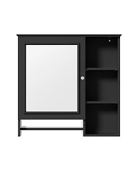 Casainc Wall Mounted Bathroom storage Cabinet, Medicine Cabinets with large mirror door, adjustable shelves and three open levels(Not Include