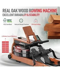 Joroto Rowing Machines for Home Use, Foldable Rower Machine with Bluetooth Monitor, Tablet Holder Water Rowing Machine