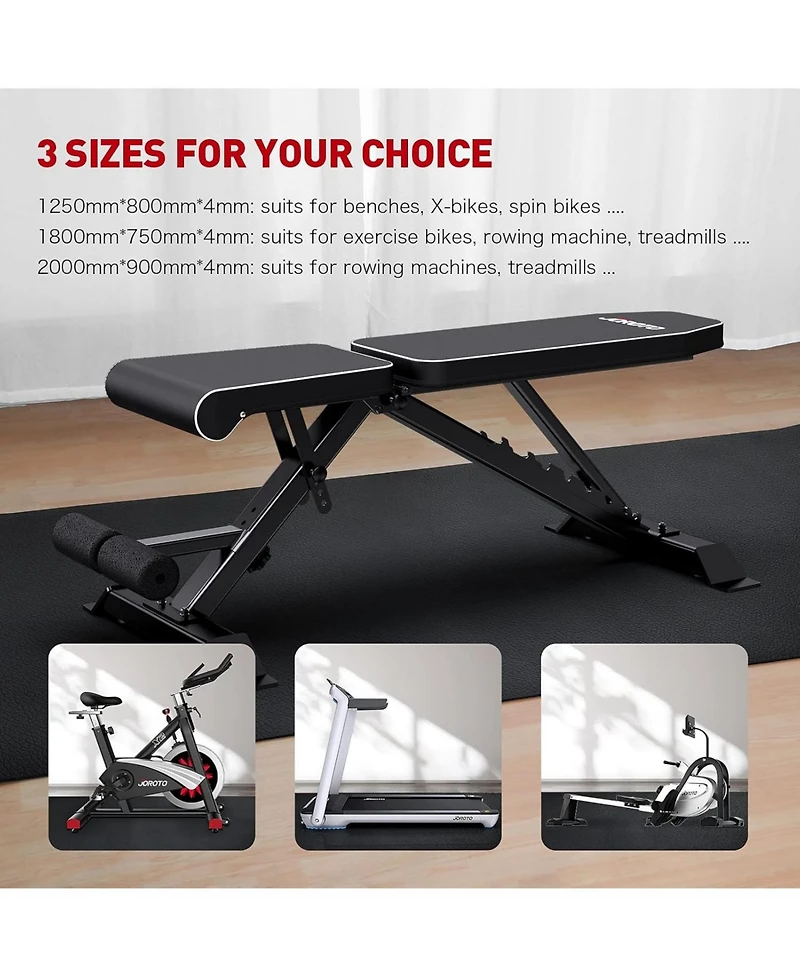 Joroto Exercise Equipment Mat - Treadmill Mat, Exercise Bike Mat, Fitness Mat, Elliptical Mat, Jump Rope Mat, Gym Mat, Rowing Machine Mat (Large